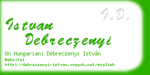 istvan debreczenyi business card